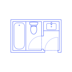 Layouts Bathrooms Full Split 1 Wall Sketch Drawing Svg Vector, Free Vectors File